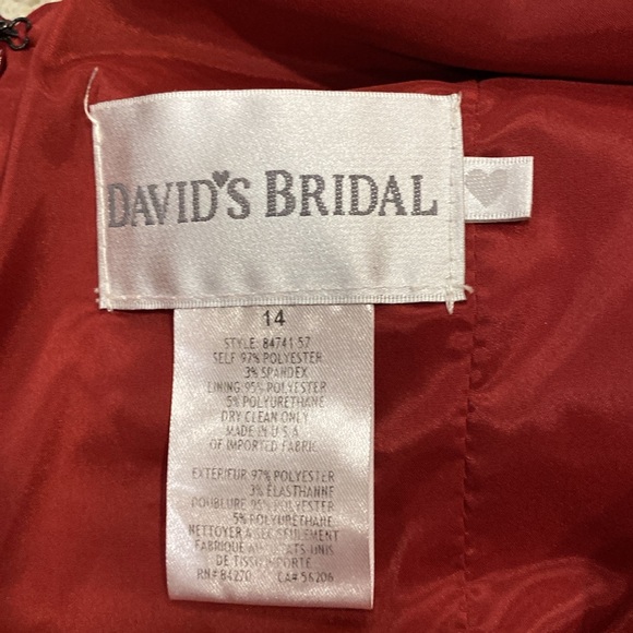 David’s Bridal Red Cocktail Dress Size 14 - Picture 5 of 5
